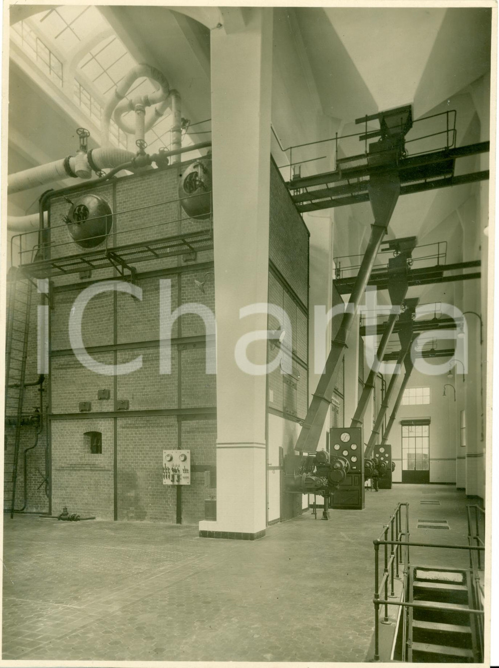 Fotografia d epoca originale 1930 ca MILANO Interno Centrale Termica in via SAMMARTINI Fotografia 1