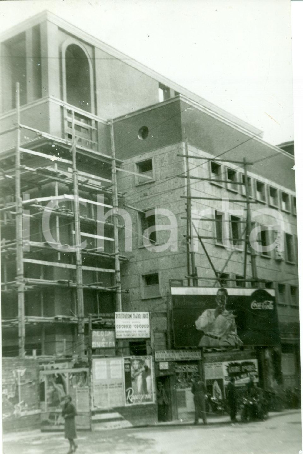 Fotografia d epoca originale 1939 MILANO Ponteggi costruzione nuovo TEATRO LIRICO via Cannobio Fotografia 1