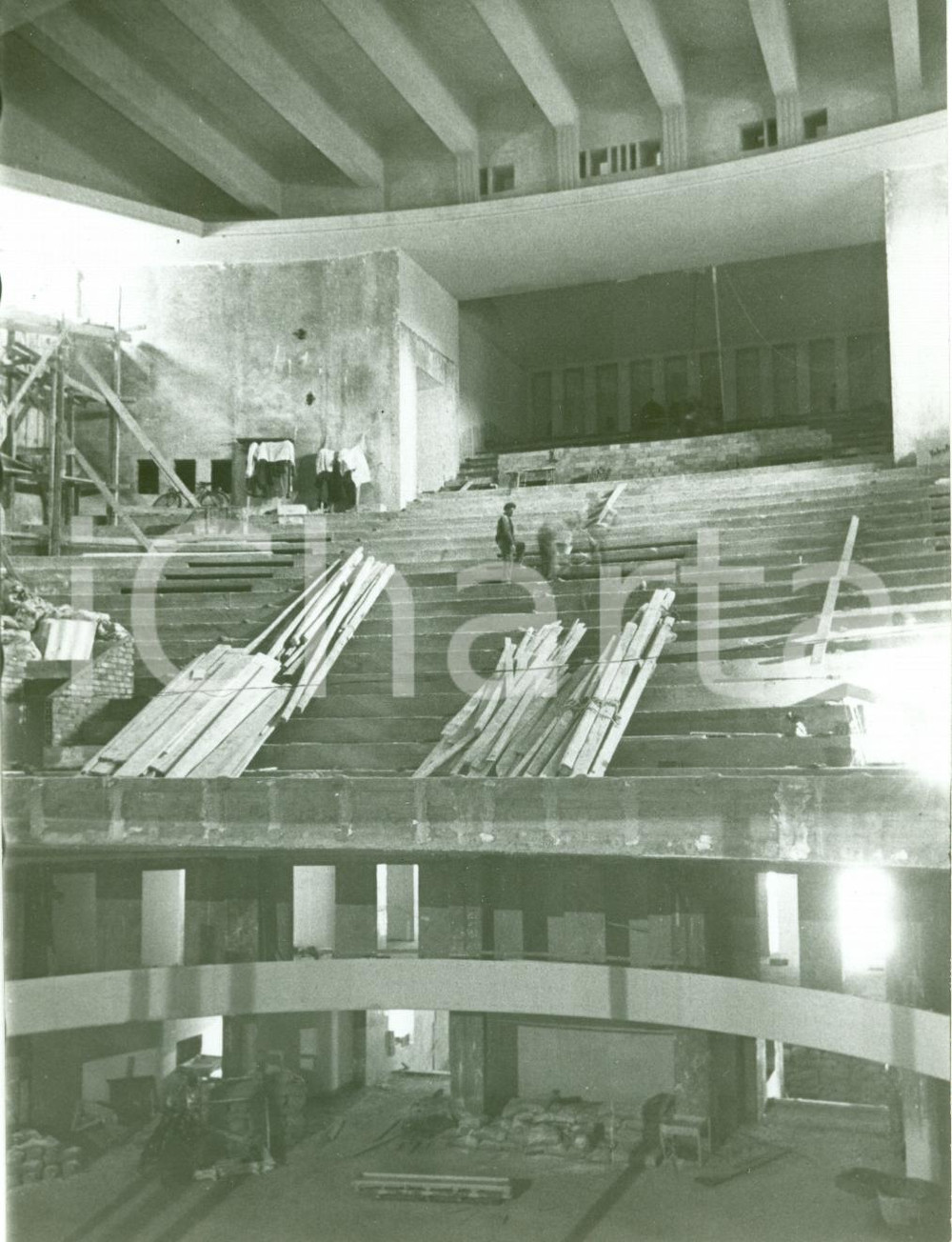Fotografia d epoca originale 1939 MILANO Ricostruzione nuovo TEATRO LIRICO con operai FOTOGRAFIA 1