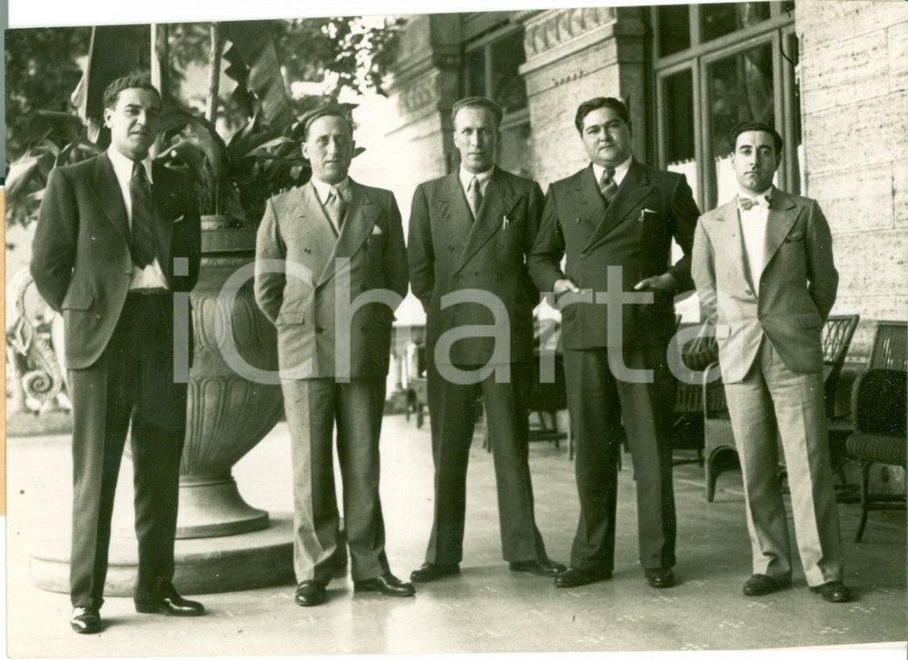 Fotografia d epoca originale 1934 GENOVA Missione Militare Navale URUGUAY per navi guardiacosta FOTO 1