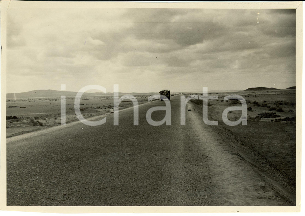 Fotografia d epoca originale 1940 ca AOI ETIOPIA Strada imperiale ASSABADDIS ABEBA Foto DANNEGGIATA 1
