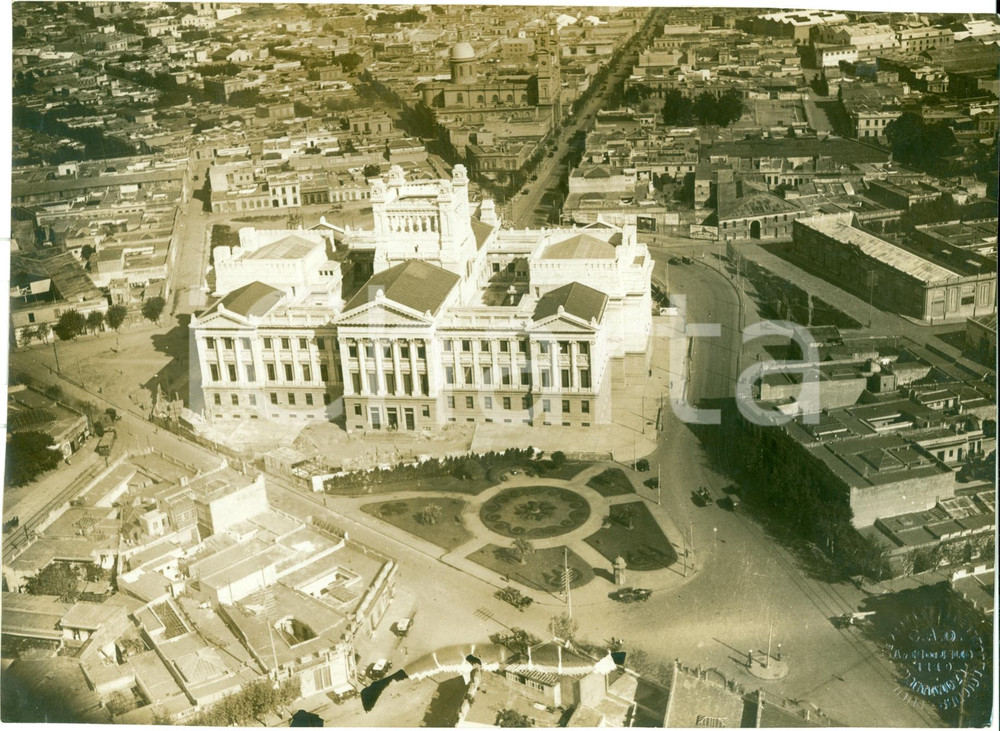 Fotografia d epoca originale 1930 MONTEVIDEO URUGUAY Palazzo legislativo Arch. Gaetano MORETTI Foto aerea 1