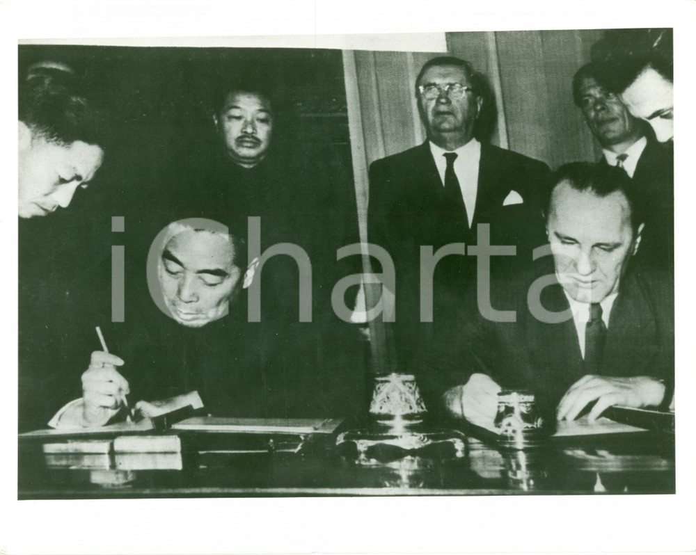Fotografia d epoca originale 1957 BUDAPEST Hungarian Revolution Janos KADAR Chou ENLAI repressione URSS Foto 1