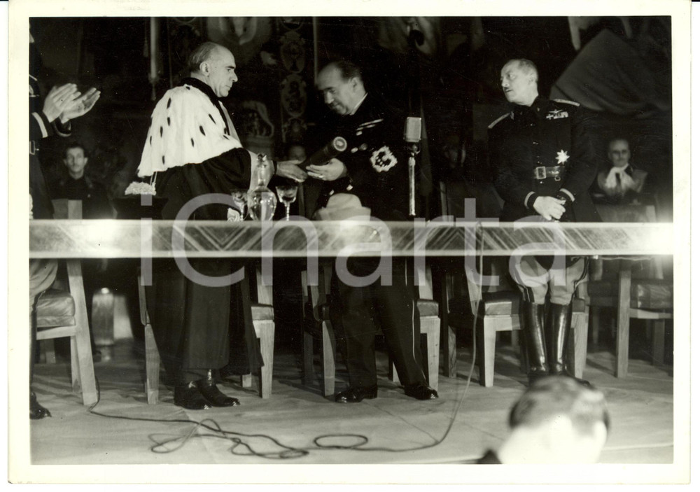 Fotografia d epoca originale 1941 ROMA Cerimonia per laura ad honorem al ministro del Reich Walter FUNK Foto 1