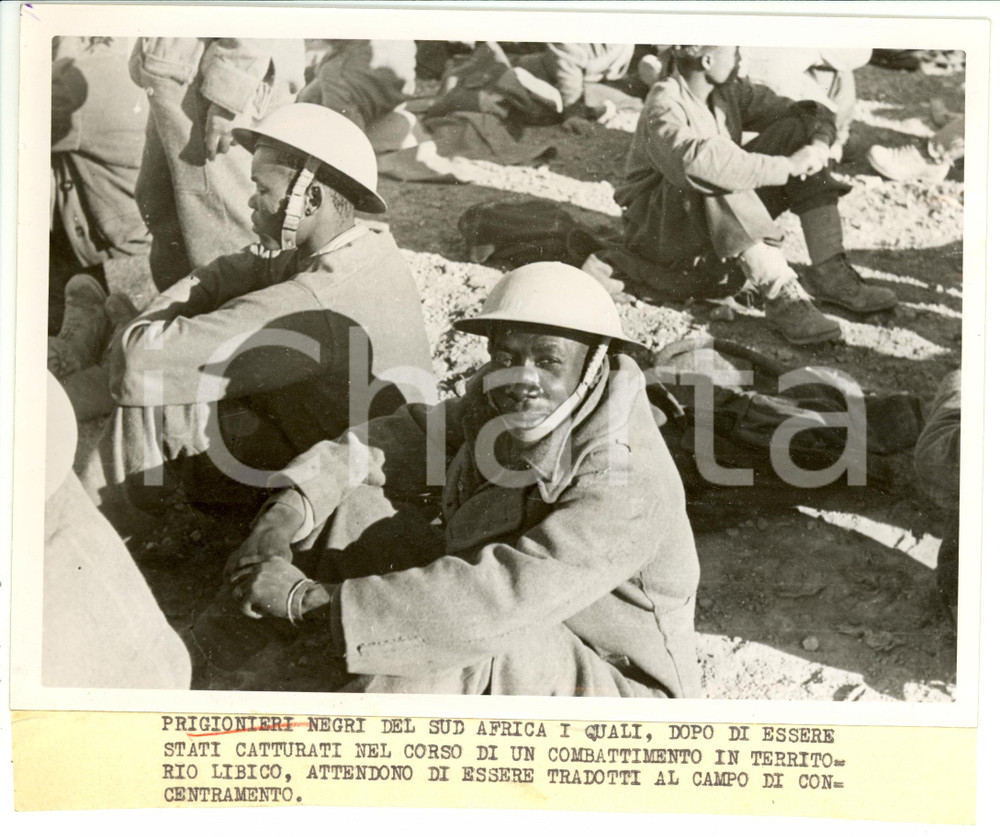 Fotografia d epoca originale 1941 LIBIA WWII Prigionieri sudafricani destinati a campo di concentramento FOTO 1