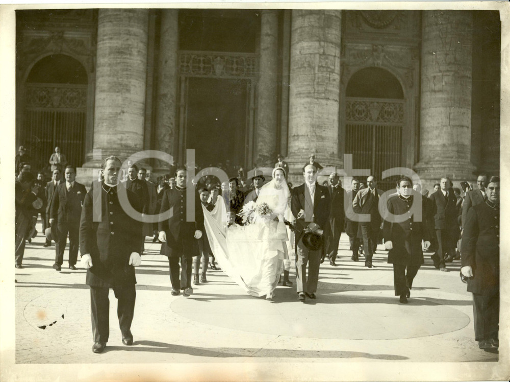 Fotografia d epoca originale 1931 ROMA Benito MUSSOLINI matrimonio Maria CIANO CORTELLAZZO Massimo MAGISTRATI 1