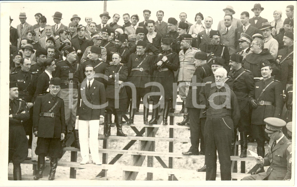 Fotografia d epoca originale 1934 MILANO LITTORIALI Achille STARACE Agostino GEMELLI gare di canottaggio Foto 1