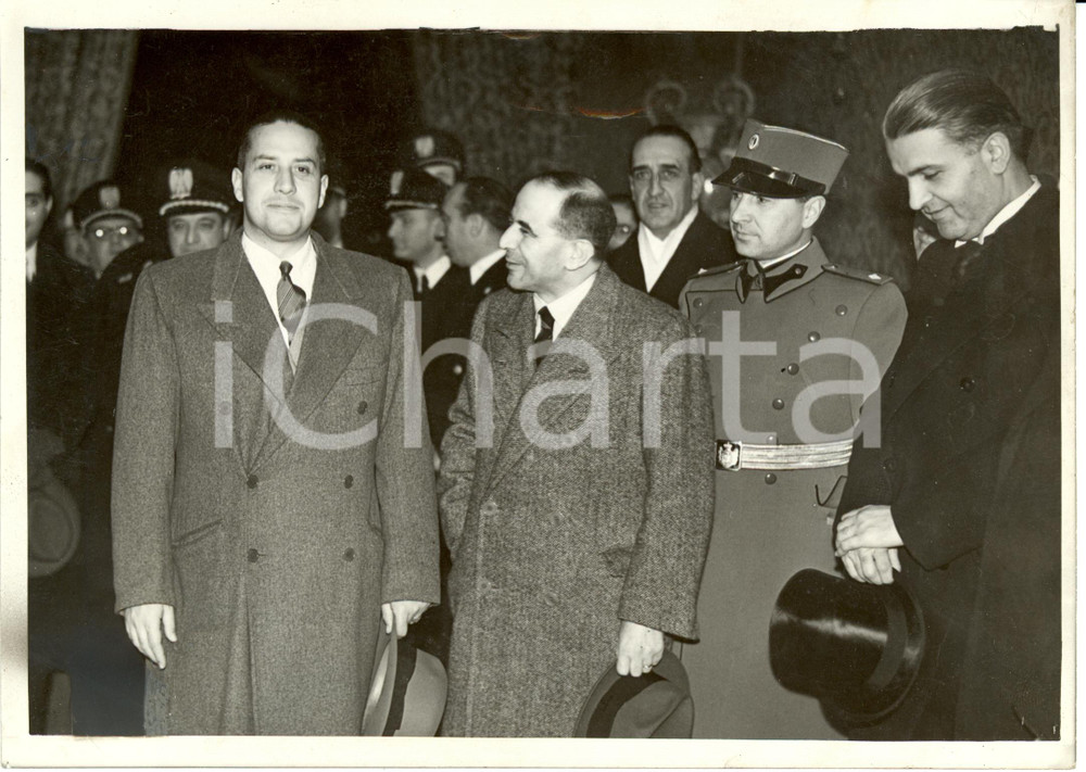 Fotografia d epoca originale 1939 ROMA STAZIONE TERMINI Galeazzo CIANO in partenza per BELGRADO Foto 1