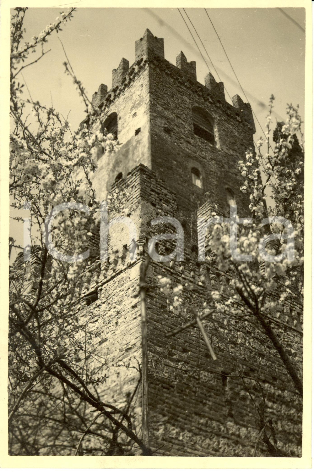 Fotografia d epoca originale 1940 CONEGLIANO TV Scorcio del CASTELLO nuovo Museo cittadino Fotografia 1