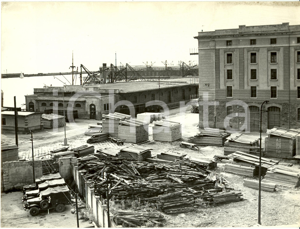 Fotografia d epoca originale 1955 ca TRIESTE Cantiere per l ampliamento del Porto Fotografia 1
