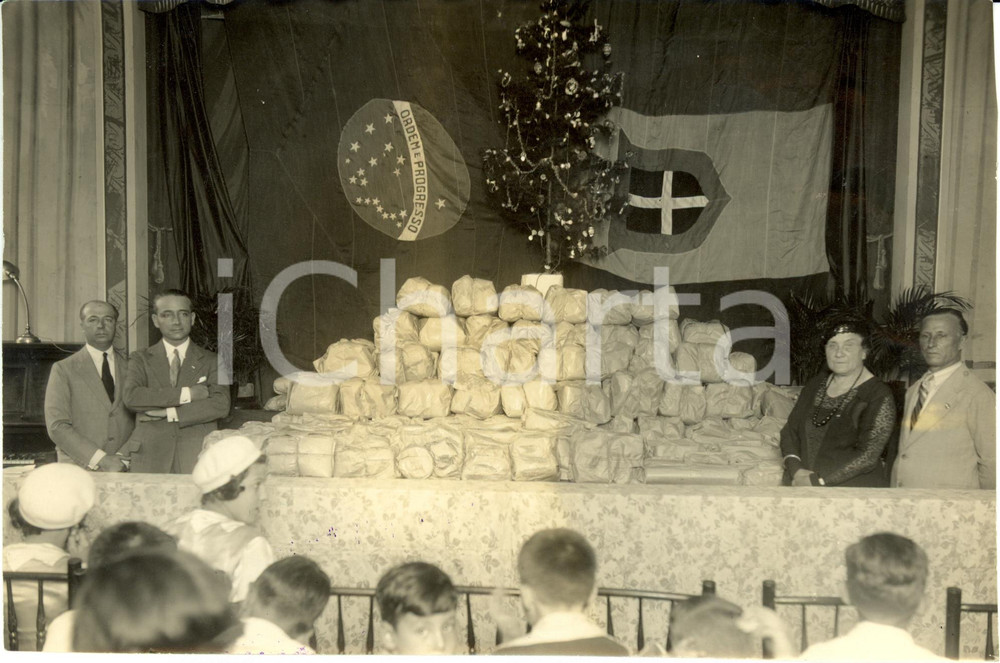 Fotografia d epoca originale 1933 BRASILE Befana FASCISTA per gli italiani emigrati Fotografia 1