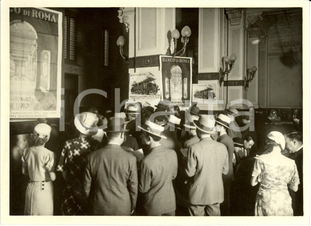 Fotografia d epoca originale 1933 TORINO Banco di ROMA Sottoscrittori prestito per ELETTRIFICAZIONE FERROVIE 1