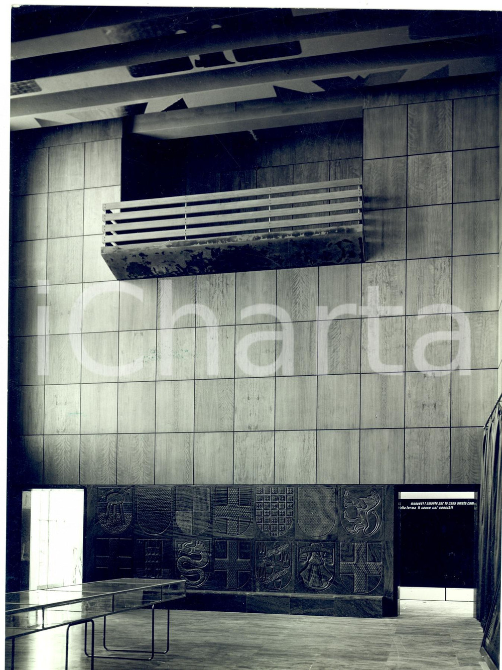 Fotografia d epoca originale 1939 MILANO Mostra LEONARDESCA Architetto Agnoldomenico PICA  Aula Massima FOTO 1