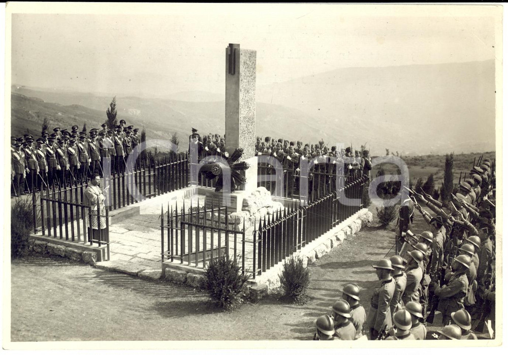 Fotografia d epoca originale 1935 FIRENZUOLA FI  Inaugurazione monumento a Nicola D AMICO aviatore Foto 1