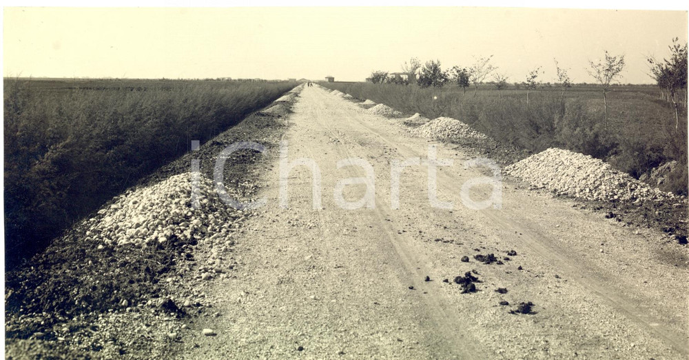 Fotografia d epoca originale 1930 ca LECCO Lavori di costruzione Statale BRIANTEA ? Foto 22 x 13 cm 1