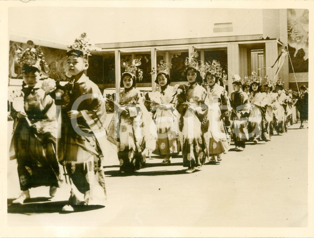 Fotografia d epoca originale 1939 SAN FRANCISCO USA Piccoli giapponesi festeggiano etÃ  d oro TREASURE ISLAND 1