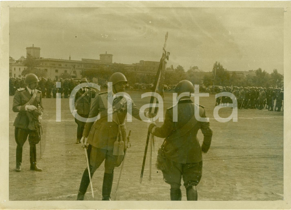 Fotografia d epoca originale 1938 ROMA Consegna dello stendardo a COMMISSARIATO MILITARE Fotografia 1