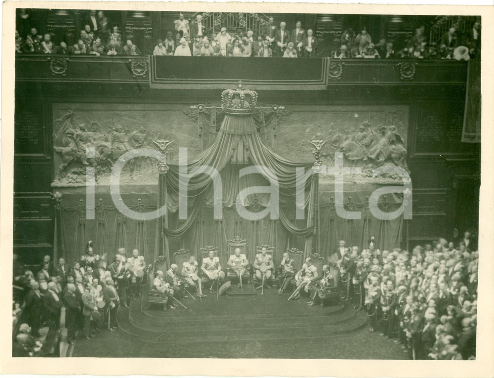 Fotografia d epoca originale 1929 ROMA CAMERA DEPUTATI Vittorio Emanuele III inaugura Legislatura Fotografia 1