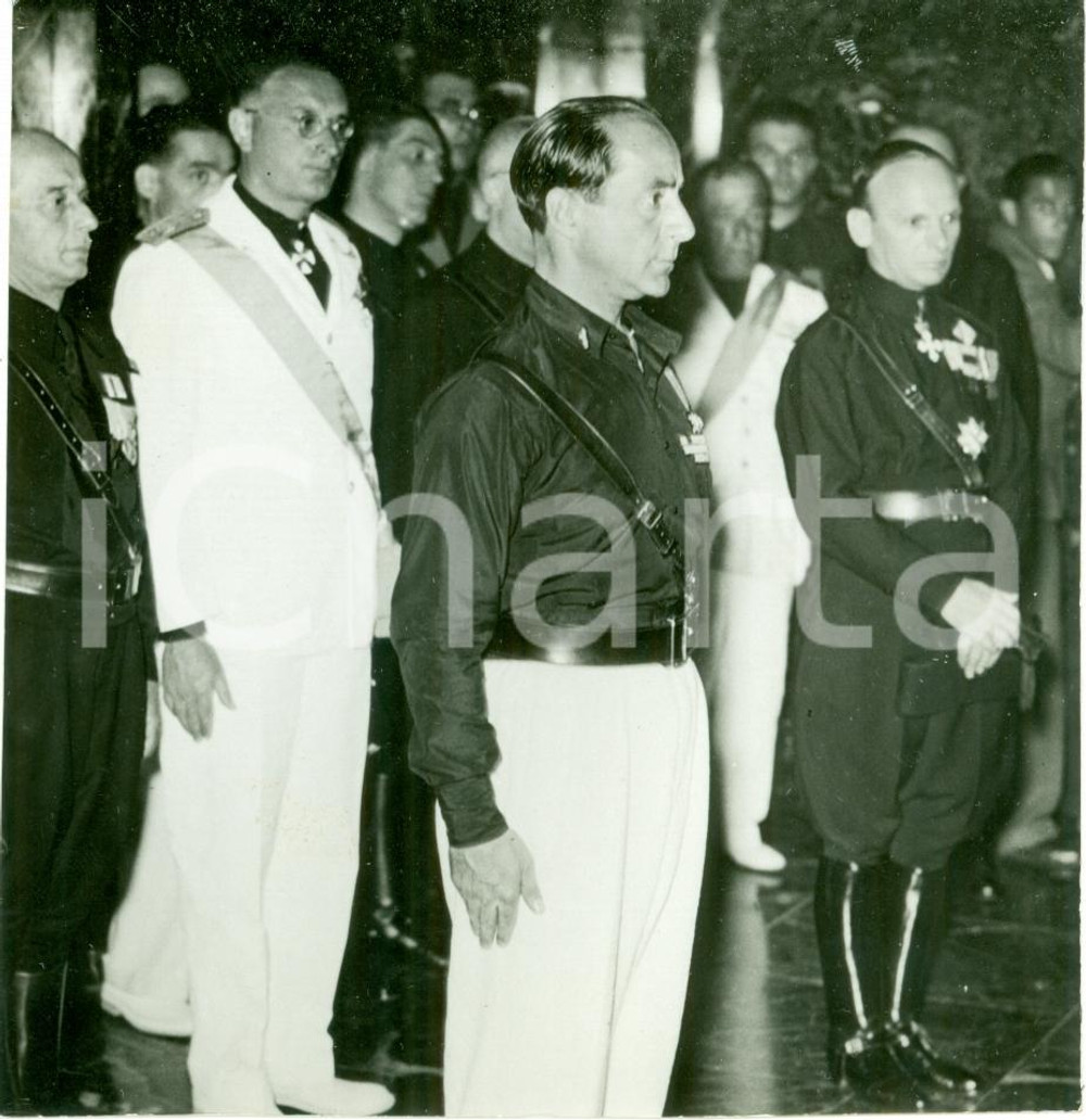Fotografia d epoca originale 1935 GENOVA Achille STARACE visita Casa del Fascio Fotografia 1