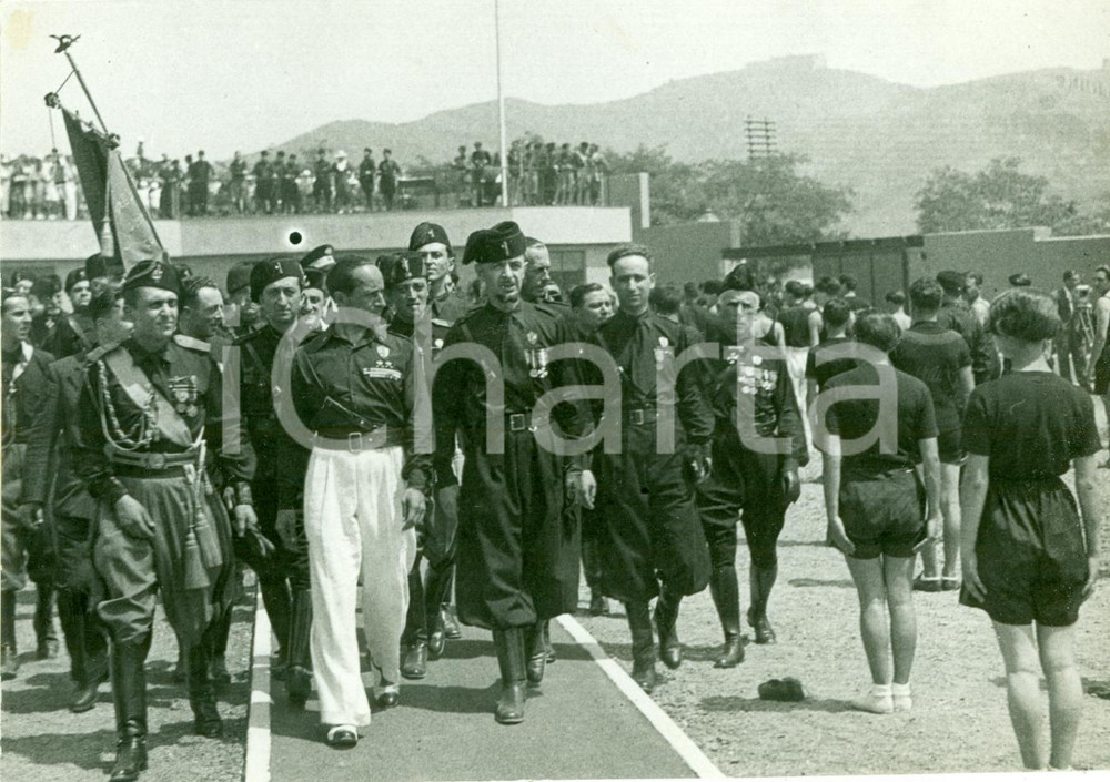 Fotografia d epoca originale 1935 GENOVA Achille STARACE inaugura campo sportivo GIORDANO Mura dello ZERBINO 1