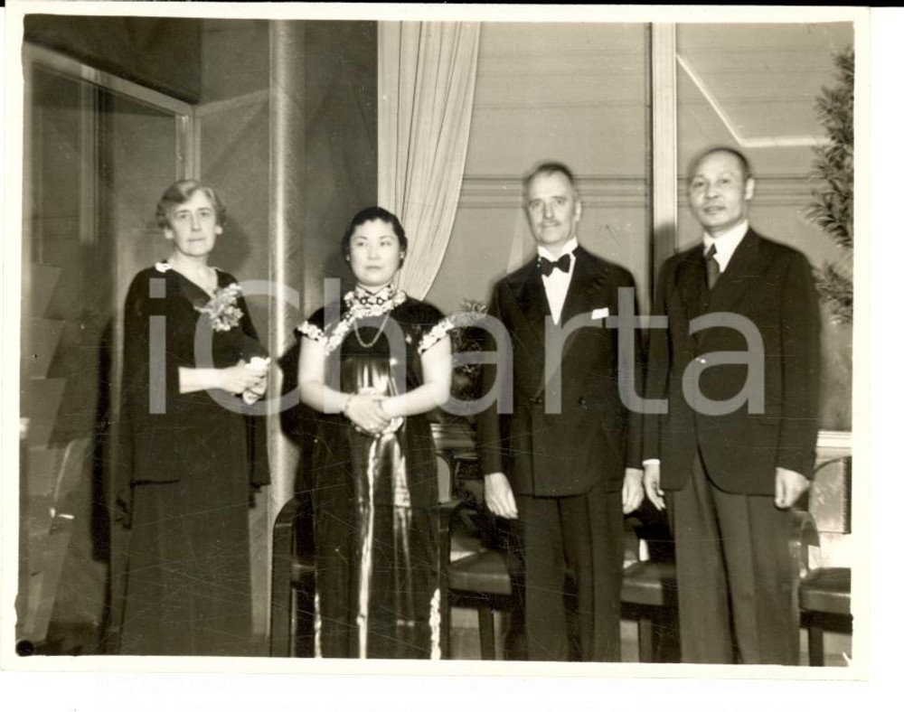 Fotografia d epoca originale 1936 SHANGHAI CHINA Serata di gala per i diplomatici stranieri Foto 10x8 cm 1