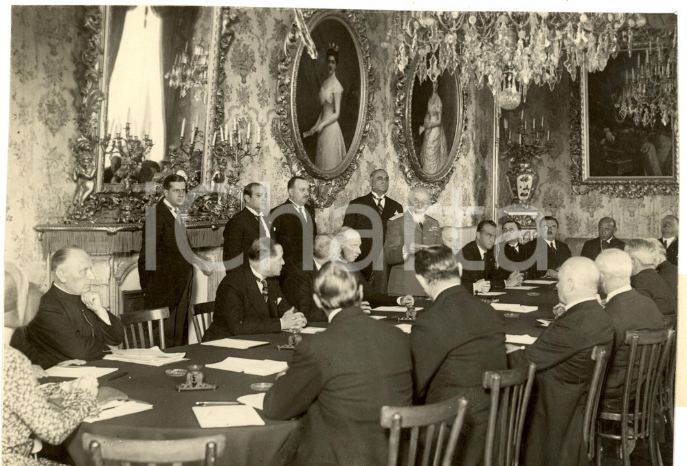 Fotografia d epoca originale 1930 ROMA Emilio DE BONO e Balbino GIULIANO Comitato Lingue e CiviltÃ  Africane 1