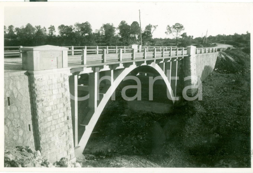 Fotografia d epoca originale 1935 ca BARCE LIBIA Nuovo ponte su UADI LESTATA Fotografia 1