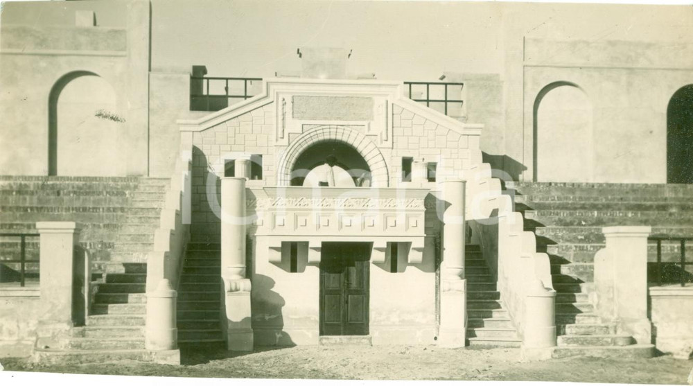 Fotografia d epoca originale 1930 ca BENGASI LIBIA Tribuna Governatore stadio architetto Ludovico GENNARI 1