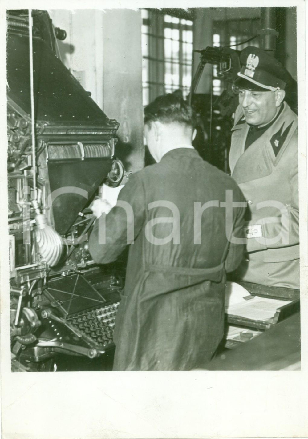 Fotografia d epoca originale 1939 MILANO Federale Rino PARENTI visita stabilimenti RIZZOLI Fotografia 1