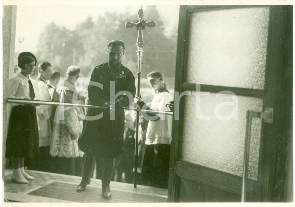 Fotografia d epoca originale 1934 CANZO CO Giovanni GORRINI inaugura nuova scuola MARIA PIA DI SAVOIA Foto 1