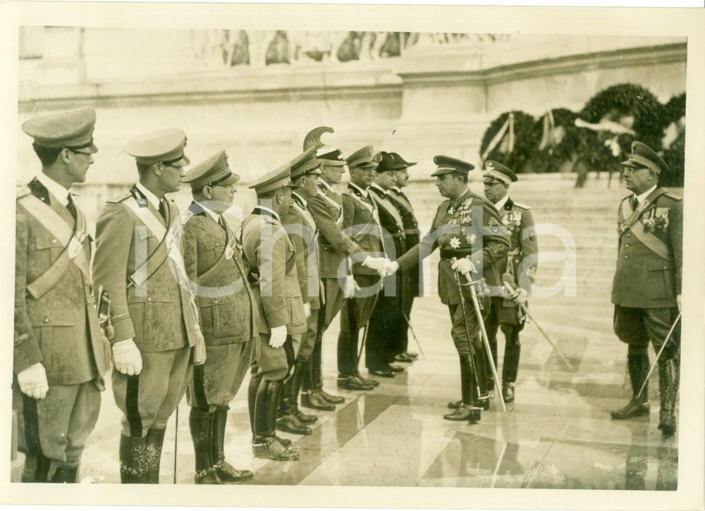 Fotografia d epoca originale 1939 ROMA Missione Militare Spagnola con picchetto d onore del MILITE IGNOTO 1