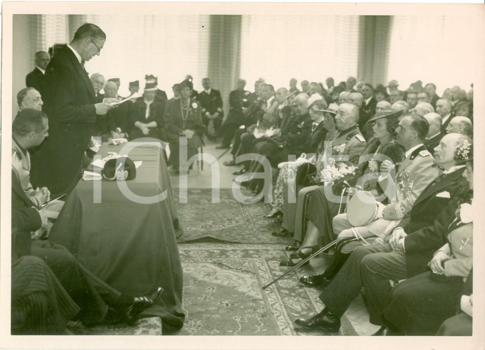 Fotografia d epoca originale 1939 ROMA VALLE GIULIA Principi di PIEMONTE inaugurazione ACADEMIA BELGICA Foto 1