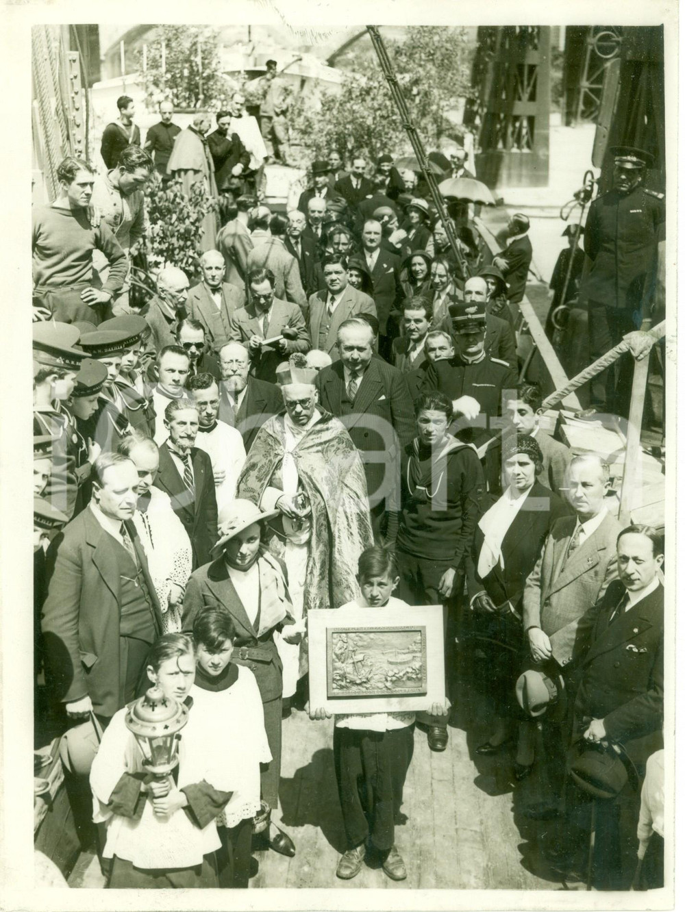 Fotografia d epoca originale 1932 ROMA Consegna targa in onore di SAN NICOLA PROTETTORE DEL MARE Fotografia 1