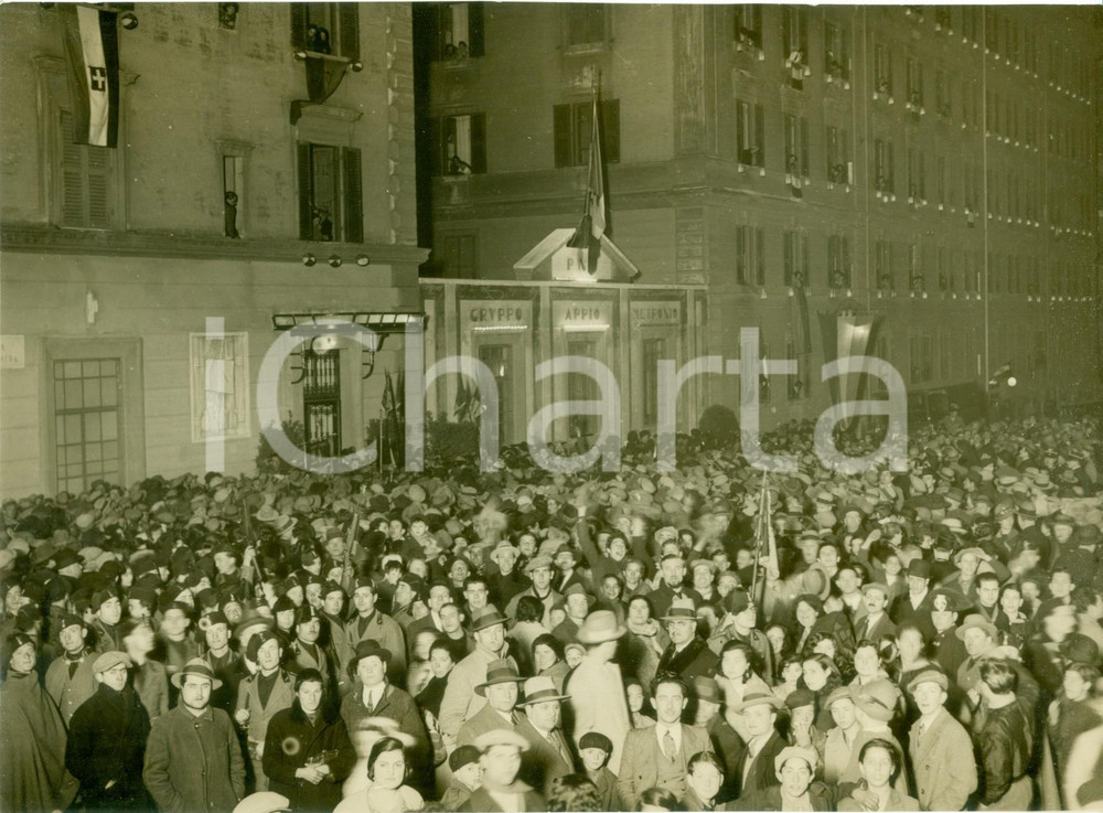 Fotografia d epoca originale 1932 ROMA Folla all inaugurazione del Gruppo APPIO METRONIO Fotografia 1