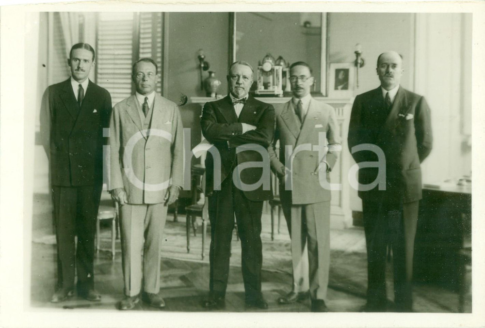 Fotografia d epoca originale 1925 ca ROMA Ministro Giuseppe VOLPI con Sottosegretario Finanze USA Fotografia 1