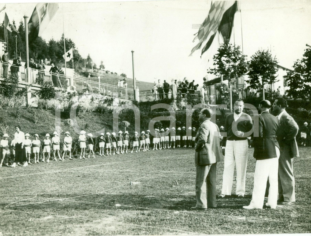 Fotografia d epoca originale 1936 MILANO Federale Rino PARENTI visita Colonia Climatica Fotografia 1