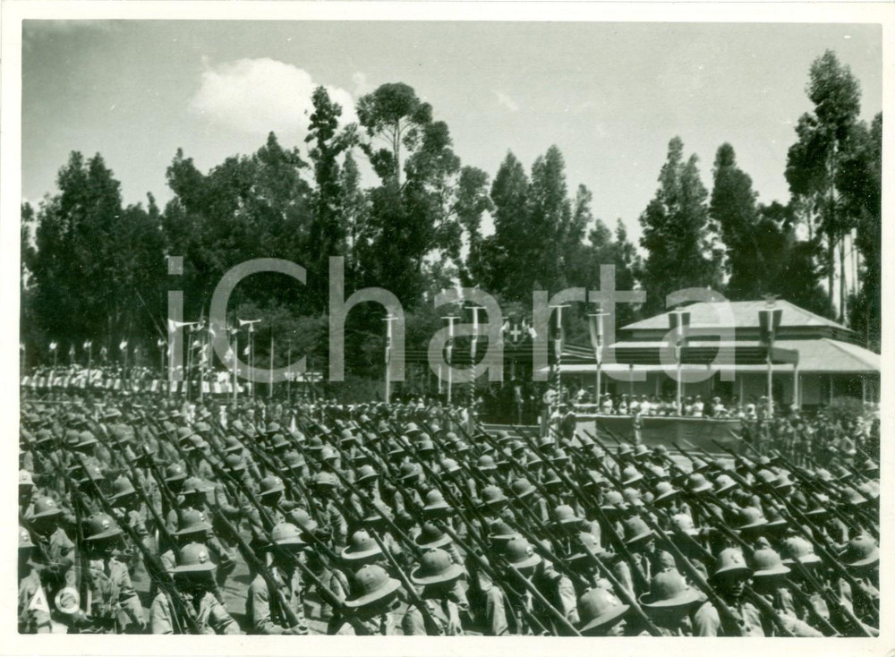 1938 ADDIS ABEBA (ETIOPIA) AOI Corteo militare per vicerè Amedeo di SAVOIA *Foto