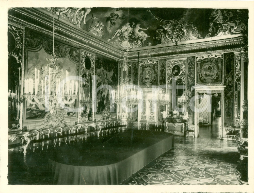 Fotografia d epoca originale 1930 TORINO PALAZZO REALE Il salone da pranzo Vera fotografia 1