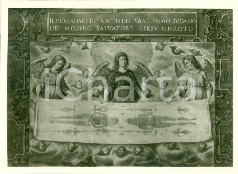 Fotografia d epoca originale 1930 TORINO PALAZZO REALE Affresco della SINDONE Foto autentica Guido COMETTO 1