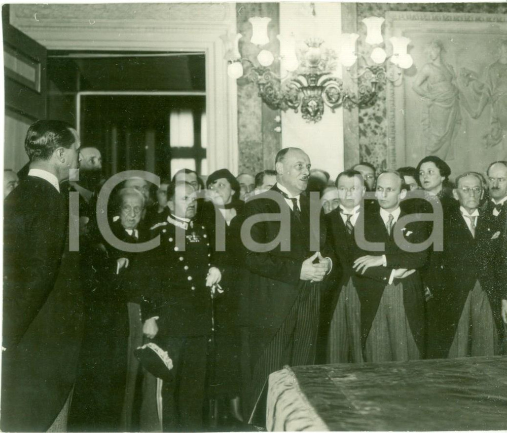 Fotografia d epoca originale 1935 GENOVA Politico e ambasciatore Henry DE JOUVENEL alla R. UniversitÃ  FOTO 1