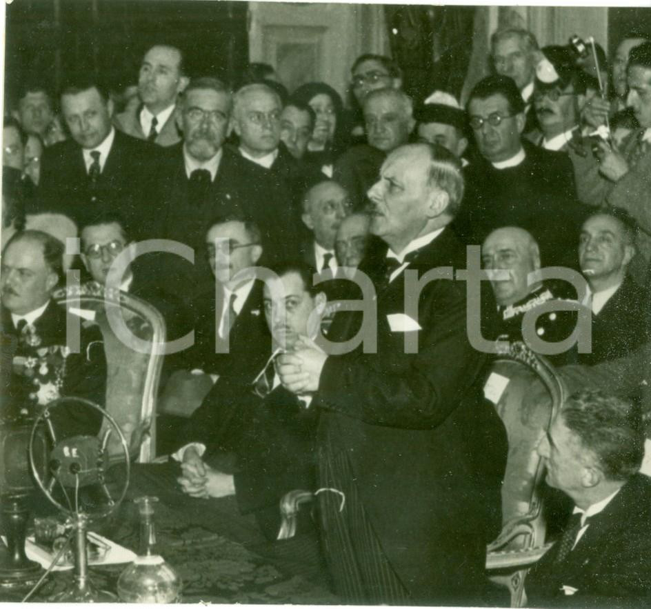 Fotografia d epoca originale 1935 GENOVA Politico e ambasciatore Henry DE JOUVENEL alla R. UniversitÃ  FOTO 1