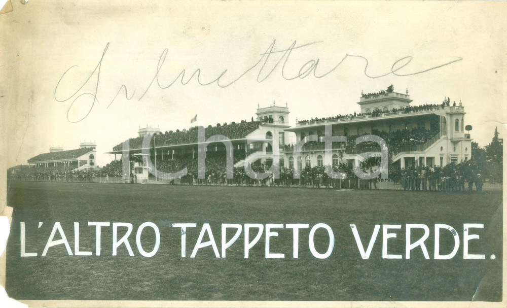 Fotografia d epoca originale 1920 ca MILANO Pubblico sugli spalti dell IPPODROMO DI SAN SIRO Foto DANNEGGIATA 1