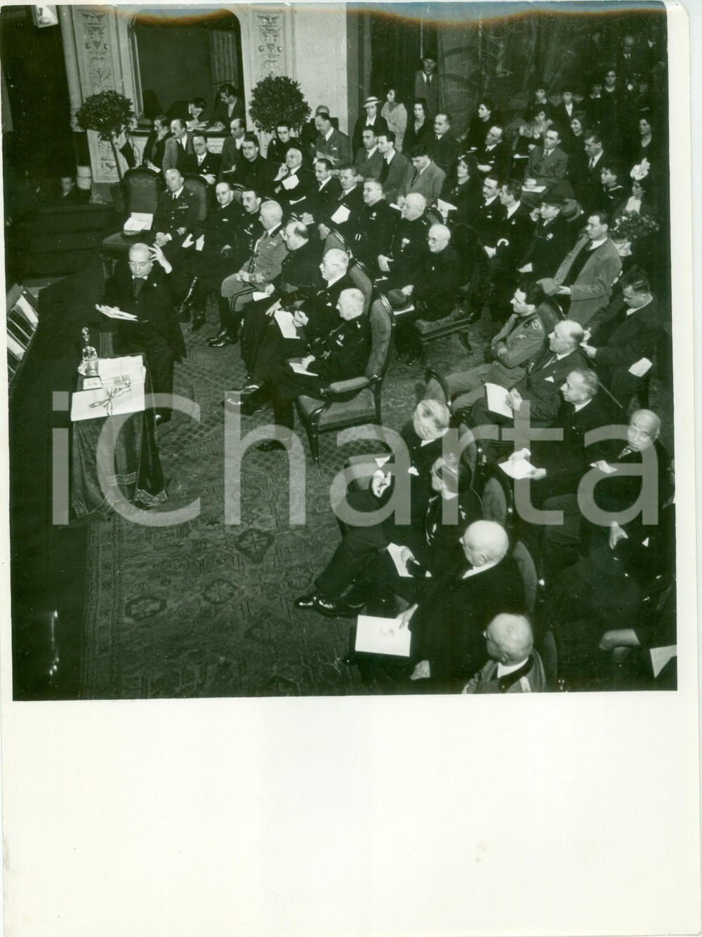 Fotografia d epoca originale 1935 MILANO Senatore Innocenzo CAPPA al Teatro DAL VERME Giornata Risparmio Foto 1