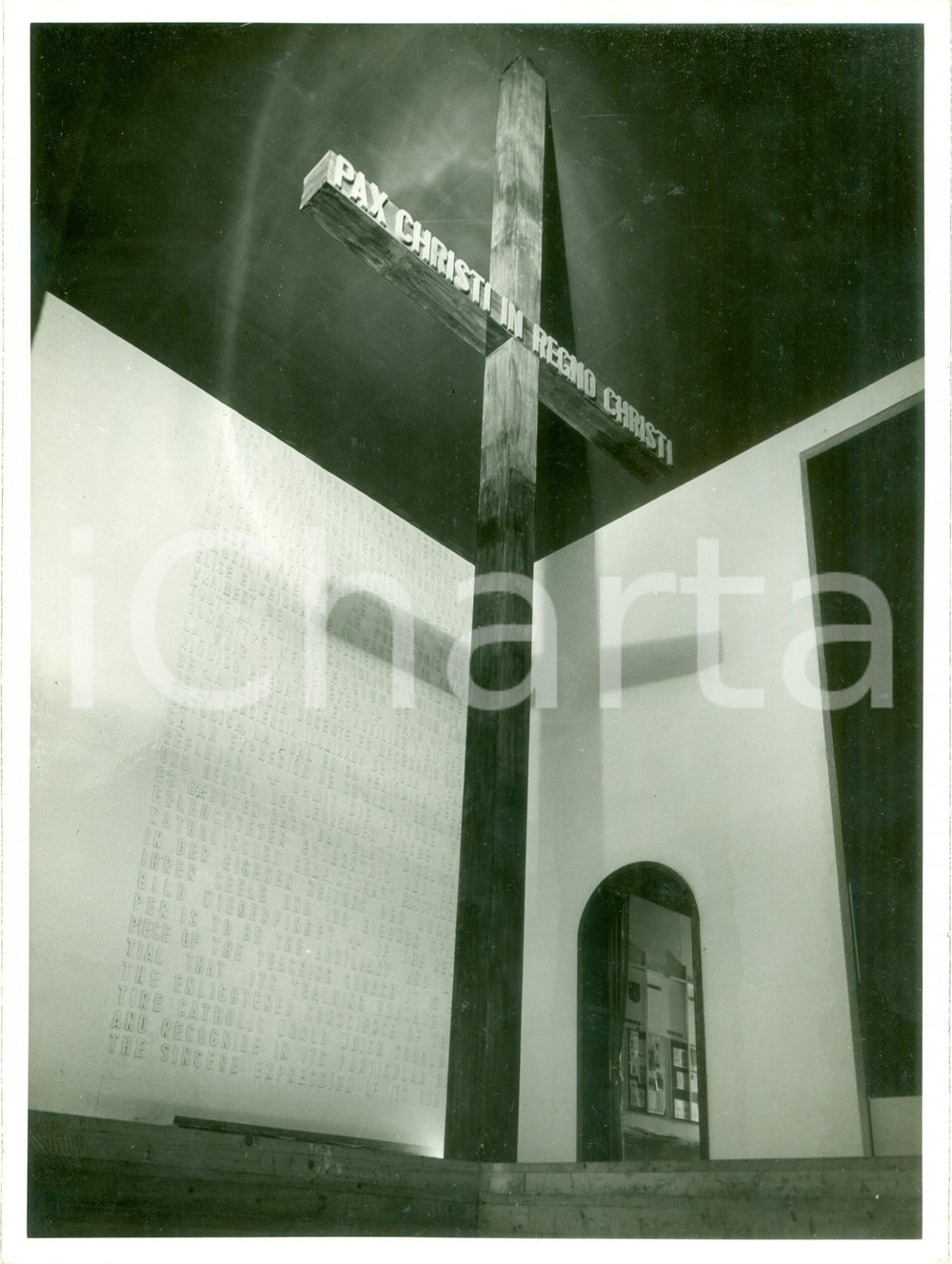 Fotografia d epoca originale 1936 VATICANO Colossale Croce all Esposizione mondiale stampa cattolica Foto 1 1