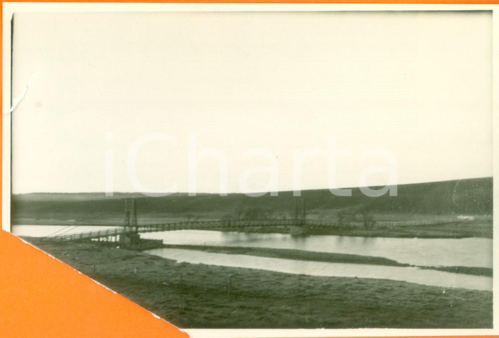 Fotografia d epoca originale 1930 TERRA DEL FUOCO Ponte di ferro sul fiume ORINOCO Fotografia DANNEGGIATA 1