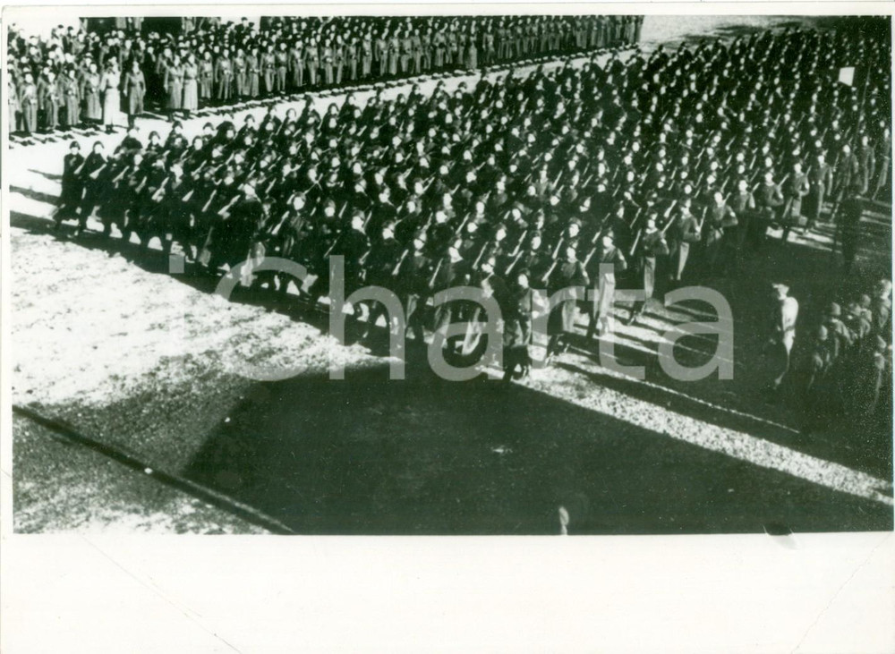 Fotografia d epoca originale 1938 ROMA Sfilata allievi ufficiali della MILIZIA UNIVERSITARIA Fotografia 1