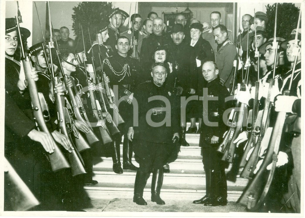 Fotografia d epoca originale 1934 GENOVA Balilla moschettieri con dirigenti fascisti Fotografia 1