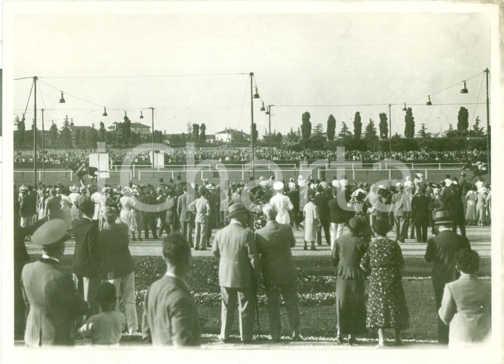 Fotografia d epoca originale 1936 MILANO SAN SIRO Arrivo del cavallo ARCHIDAMIA al Premio Milano Fotografia 1