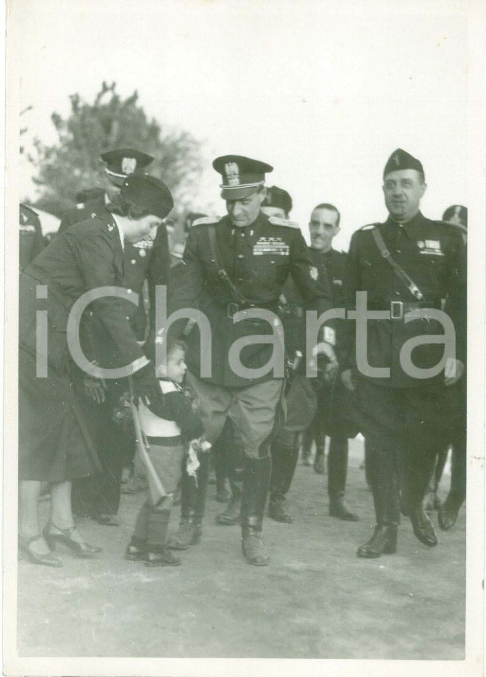 Fotografia d epoca originale 1939 NAPOLI Achille STARACE Giuseppe FRIGNANI iniziano lavori Casa Figli Popolo 1