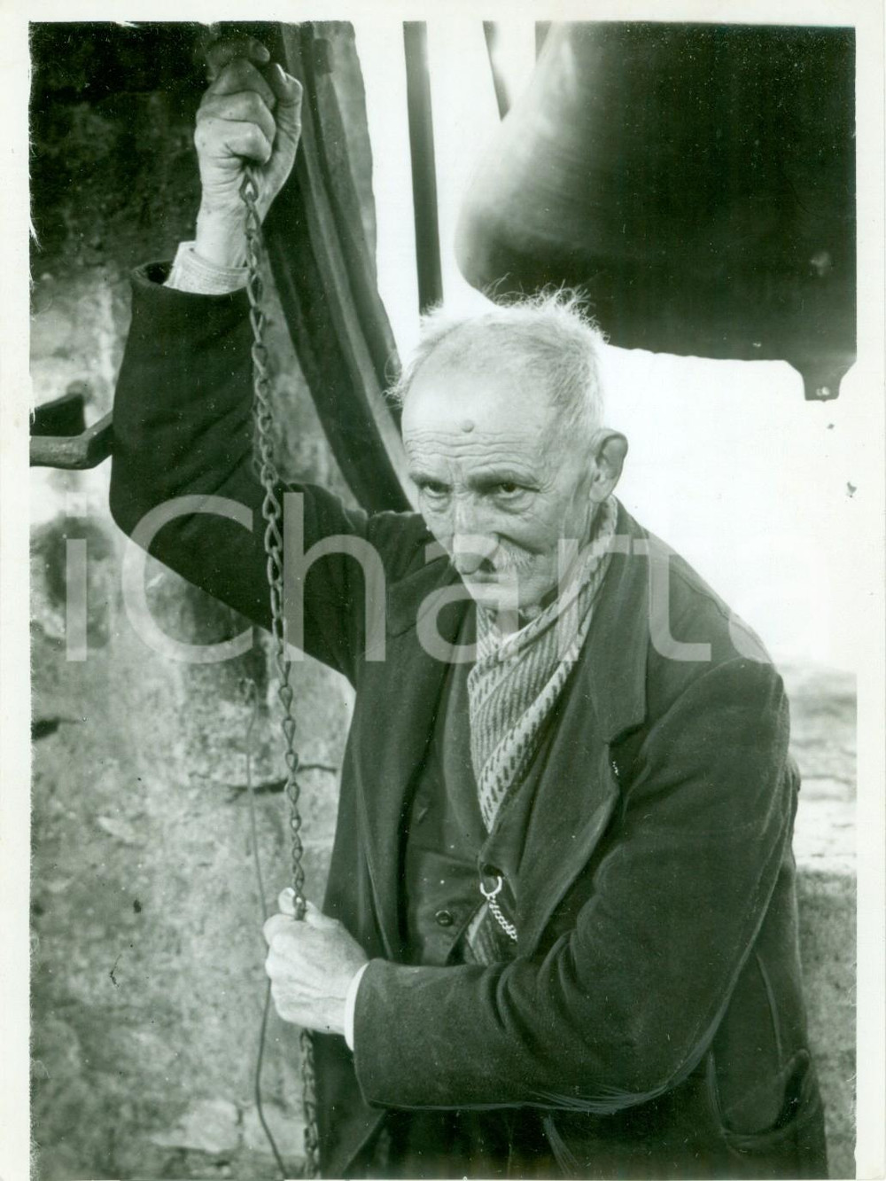 Fotografia d epoca originale 1939 MILANO Vecchio campanaro milanese al lavoro sul campanile Fotografia 1